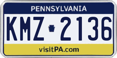 PA license plate KMZ2136