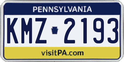 PA license plate KMZ2193