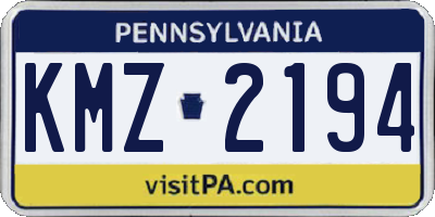 PA license plate KMZ2194
