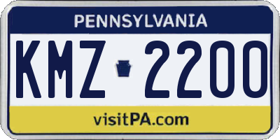 PA license plate KMZ2200