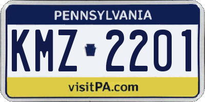 PA license plate KMZ2201