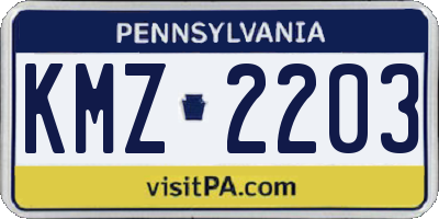 PA license plate KMZ2203