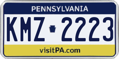 PA license plate KMZ2223