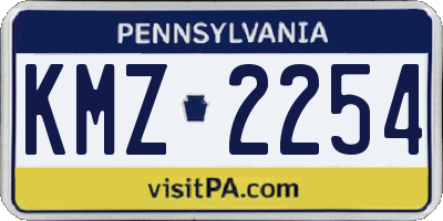 PA license plate KMZ2254