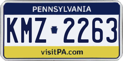 PA license plate KMZ2263