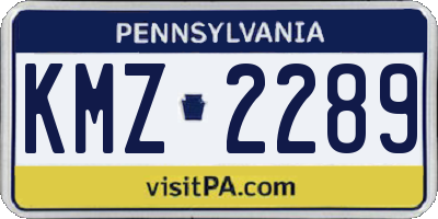 PA license plate KMZ2289