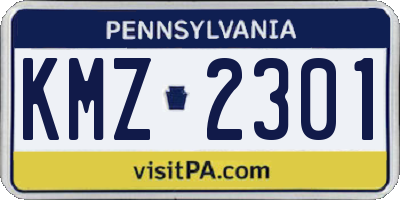 PA license plate KMZ2301