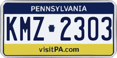 PA license plate KMZ2303