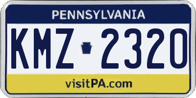 PA license plate KMZ2320
