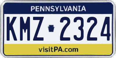 PA license plate KMZ2324