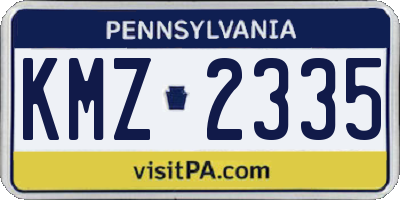 PA license plate KMZ2335
