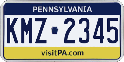 PA license plate KMZ2345