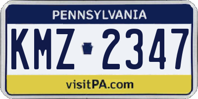 PA license plate KMZ2347