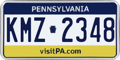 PA license plate KMZ2348