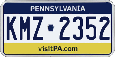 PA license plate KMZ2352