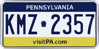 PA license plate KMZ2357