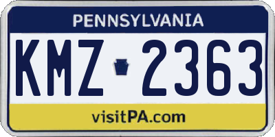 PA license plate KMZ2363