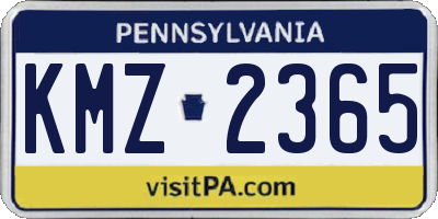PA license plate KMZ2365