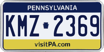 PA license plate KMZ2369