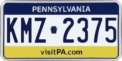 PA license plate KMZ2375