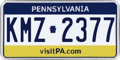 PA license plate KMZ2377