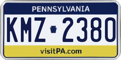 PA license plate KMZ2380
