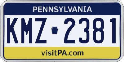 PA license plate KMZ2381