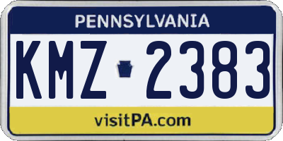 PA license plate KMZ2383