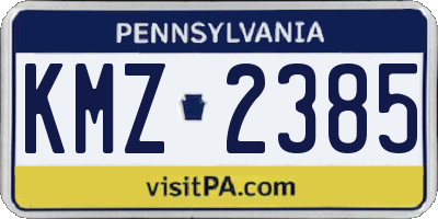 PA license plate KMZ2385