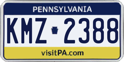 PA license plate KMZ2388