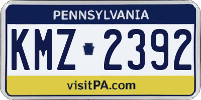 PA license plate KMZ2392
