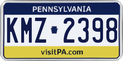 PA license plate KMZ2398