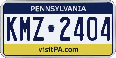 PA license plate KMZ2404