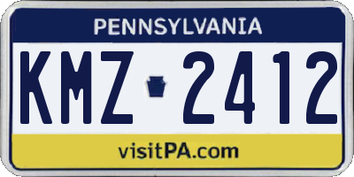 PA license plate KMZ2412