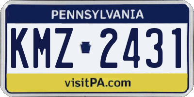 PA license plate KMZ2431