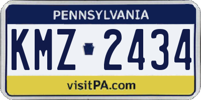 PA license plate KMZ2434