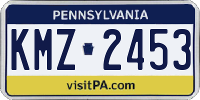PA license plate KMZ2453