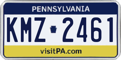 PA license plate KMZ2461