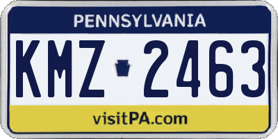 PA license plate KMZ2463