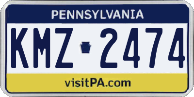 PA license plate KMZ2474