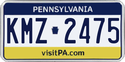 PA license plate KMZ2475