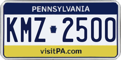 PA license plate KMZ2500
