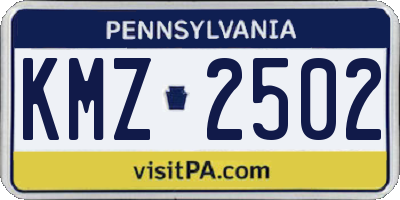PA license plate KMZ2502