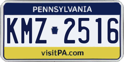 PA license plate KMZ2516