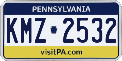 PA license plate KMZ2532