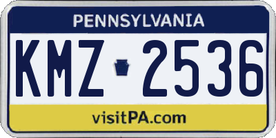 PA license plate KMZ2536