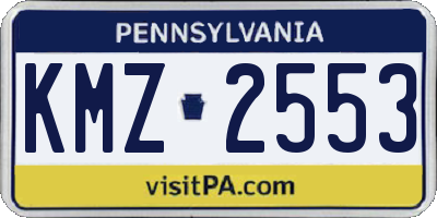 PA license plate KMZ2553