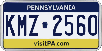 PA license plate KMZ2560