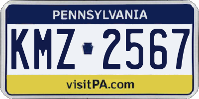 PA license plate KMZ2567