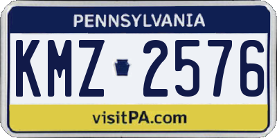 PA license plate KMZ2576